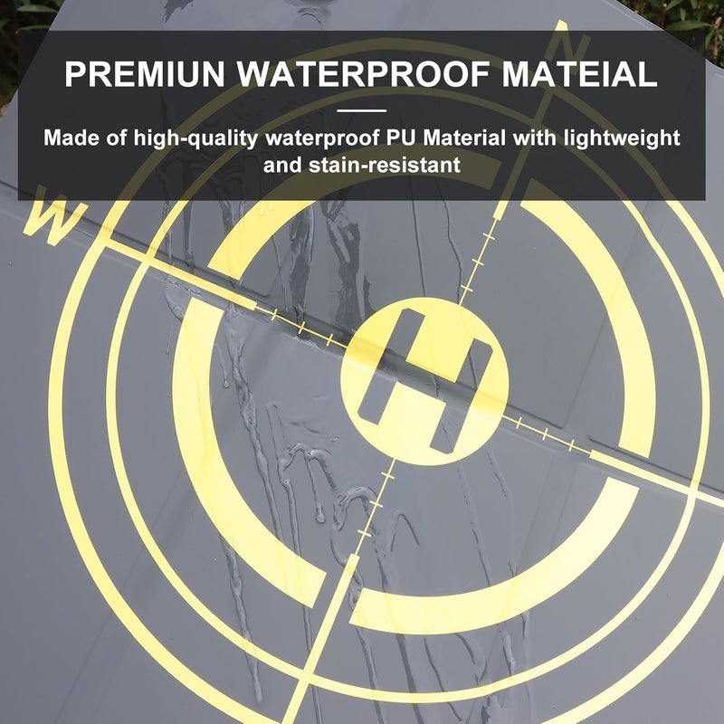 CQT Drone Landing Pad Universal Waterproof Weighted Portable Fast-Foldable Helipad Launch for DJI Mavic 3 Pro/Mini 2 SE/Air 2 2S/Mini 3 4 Pro/Mavic 2/Holy Stone/FPV/Avata 2/RC Quadcopters Accessories (55CM Yellow+Dark Gray) - Image 5